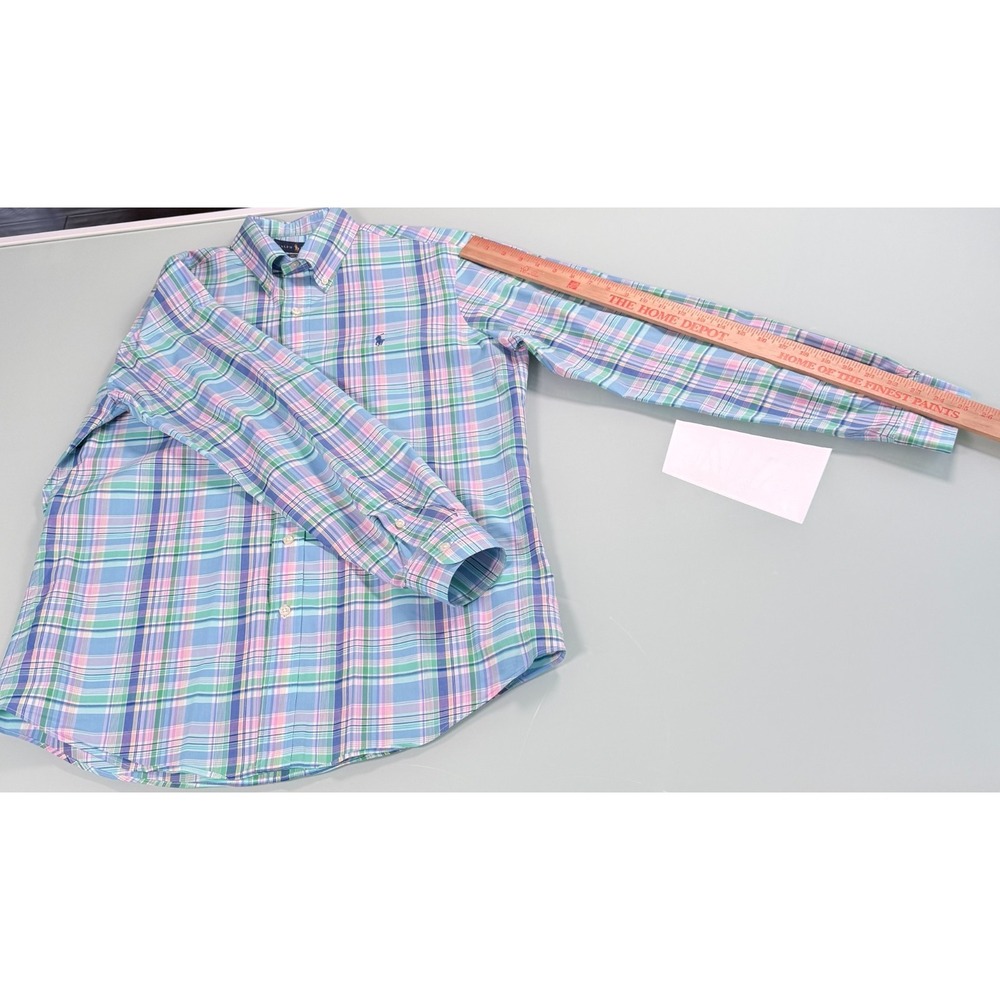 Ralph Lauren Stretch Shirt Mens M Multicolor Plaid Button Down Preppy - Picture 14 of 15